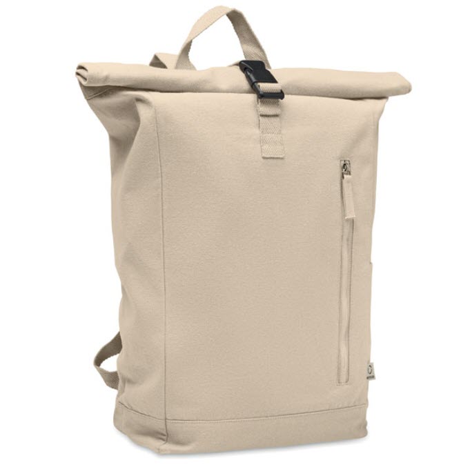 Rolltop rugzak gerecycled katoen - Afbeelding 4