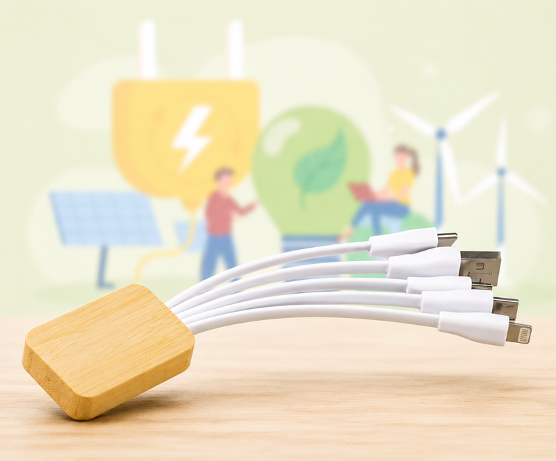 Oplaadkabel Bamboe Met R-pet