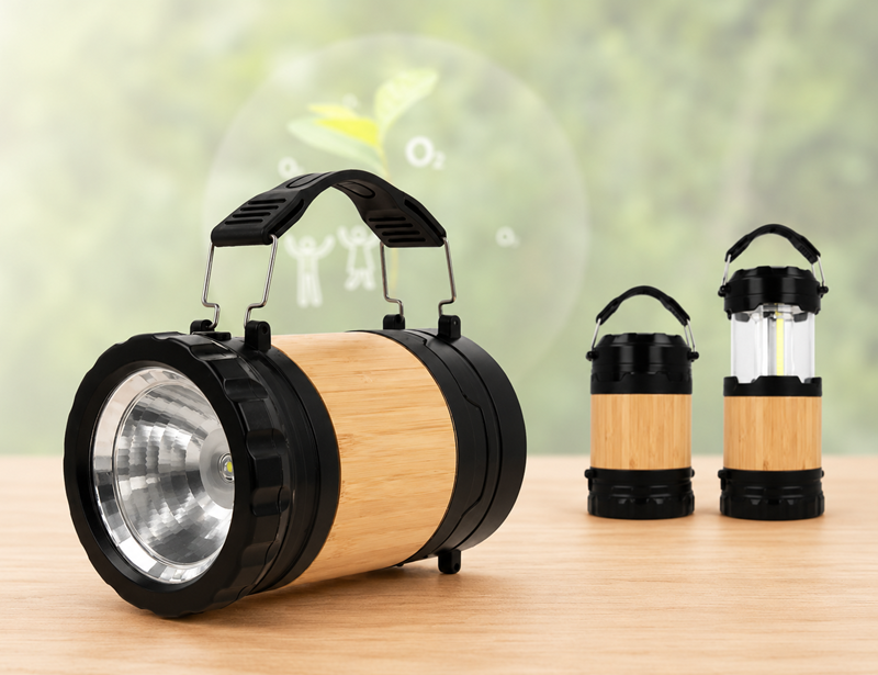Abs & Bamboe Lamp & Zaklamp