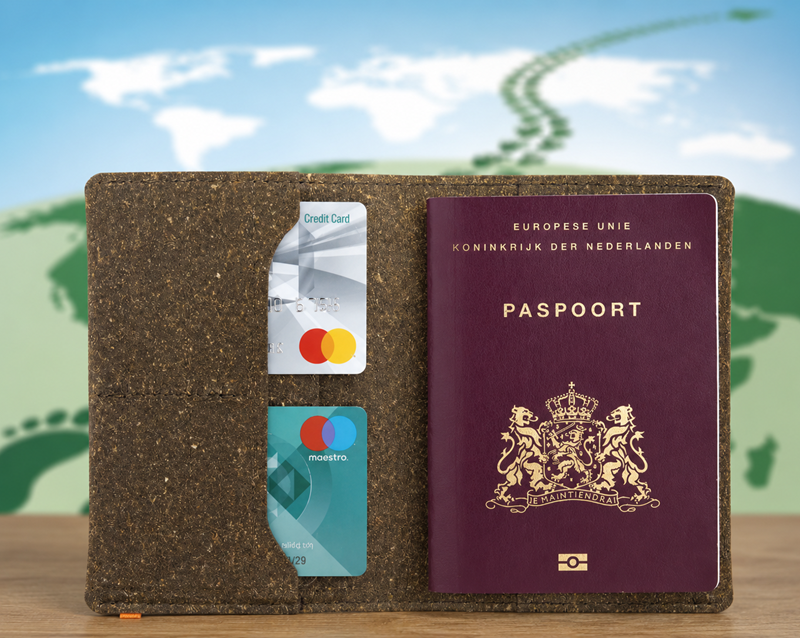 Recycled Leather Passport Holder