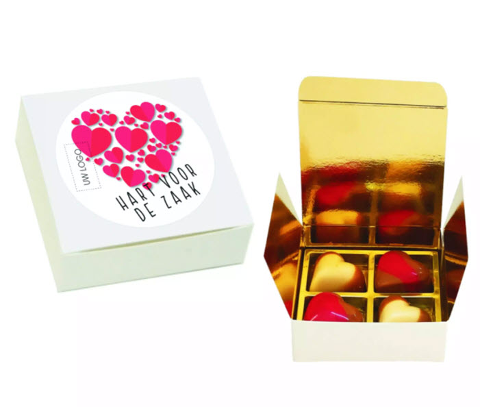 LON: Doosje met 4 hartjes bonbons