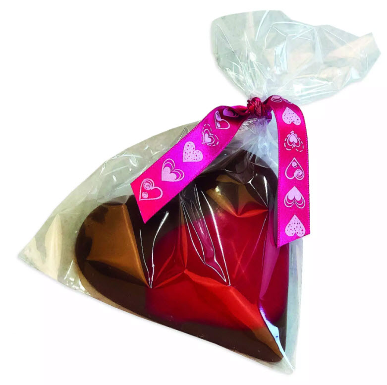 Chocolade hart cellofaan
