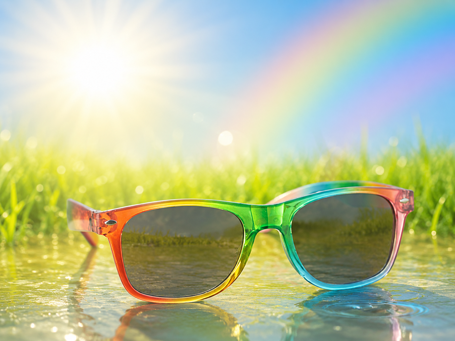 Regenboog zonnebril