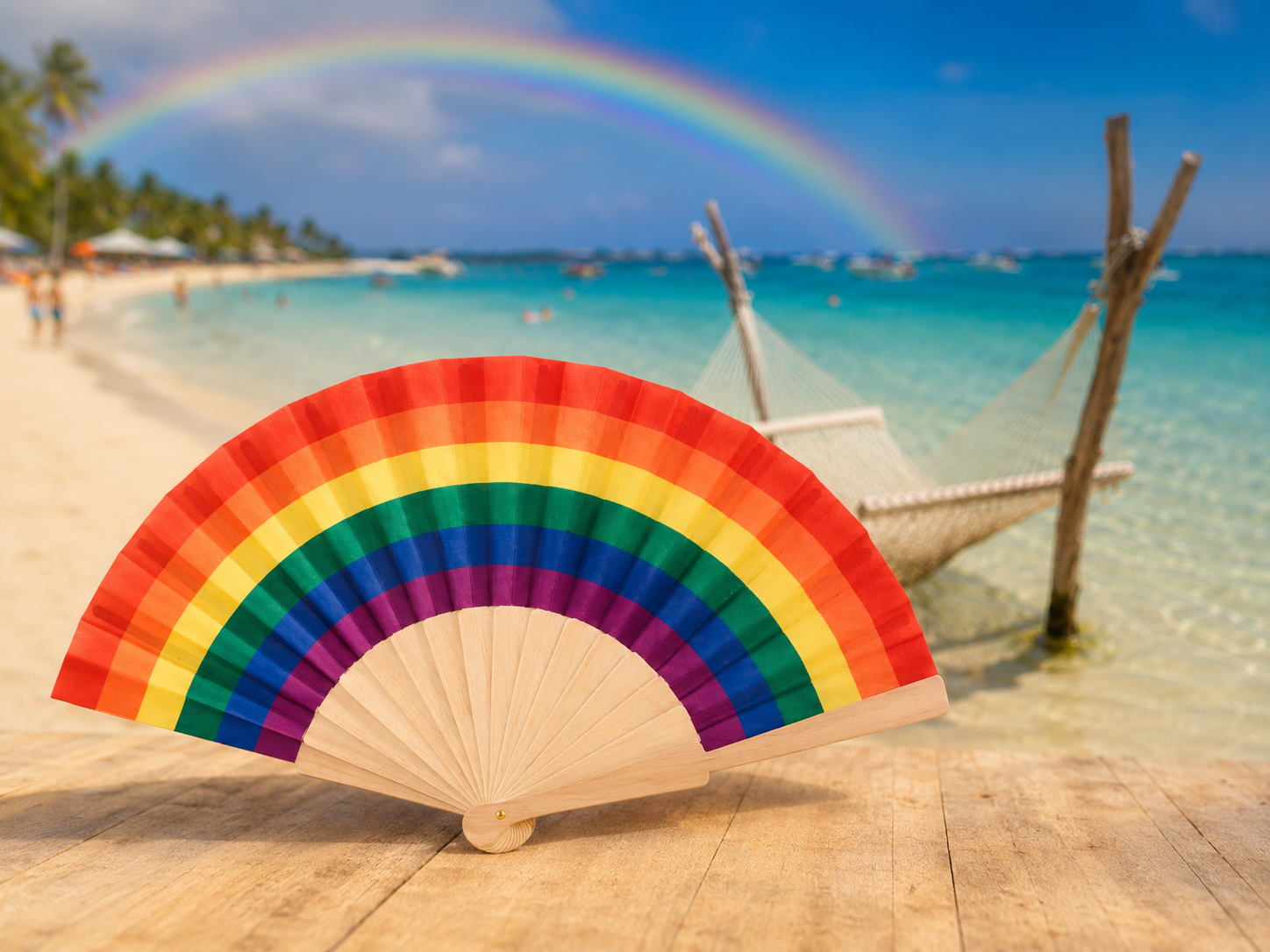 Regenboog waaier