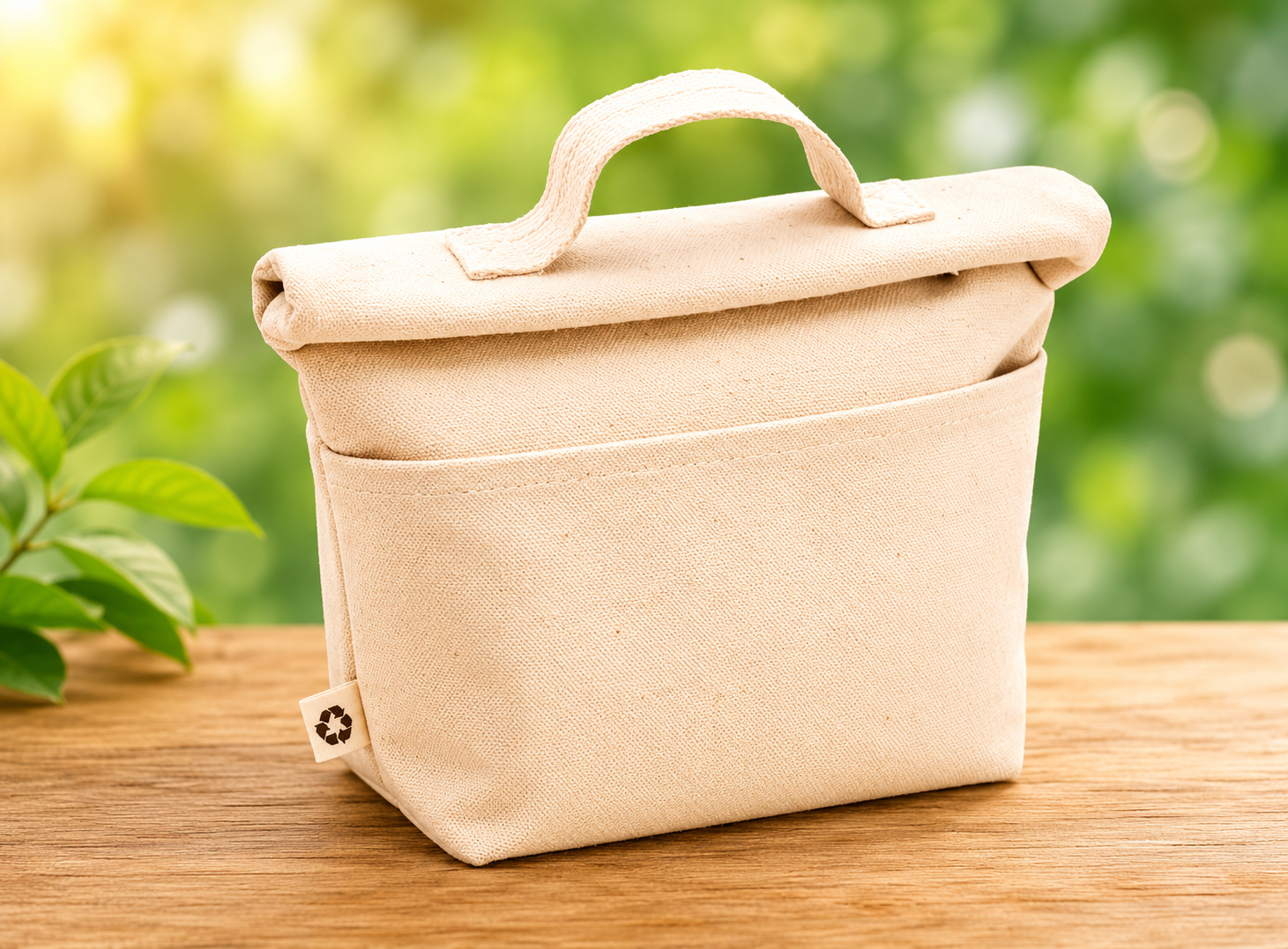 Geïsoleerde lunchkoeltas gerecycled katoen
