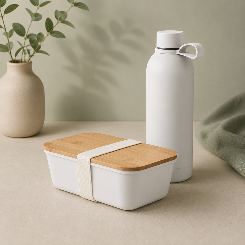 2-delige lunch cadeauset recycled