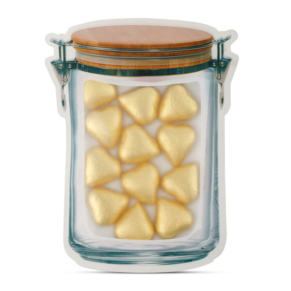 Weckpotzakje hartjes goud