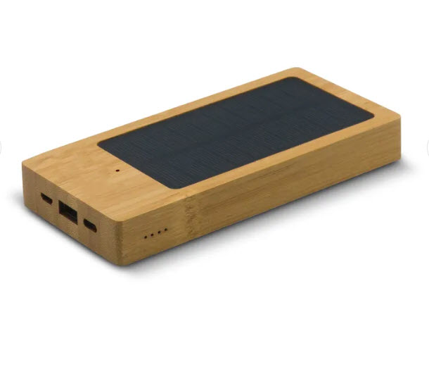 Powerbank Bamboe Met Zonnecellen - Afbeelding 3